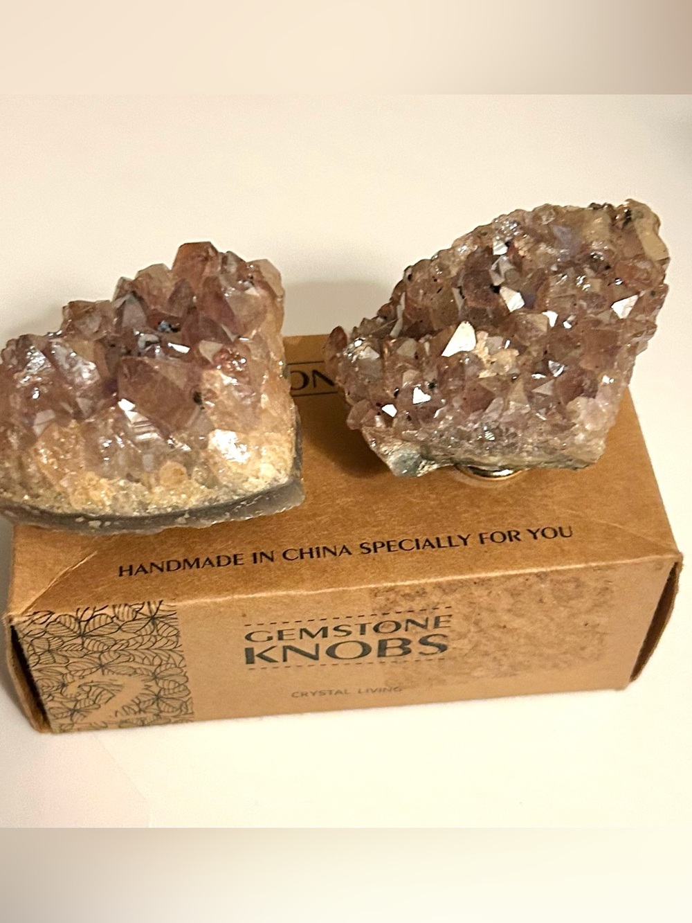 - Natural Smoky Purple Crystal Drawer Pulls